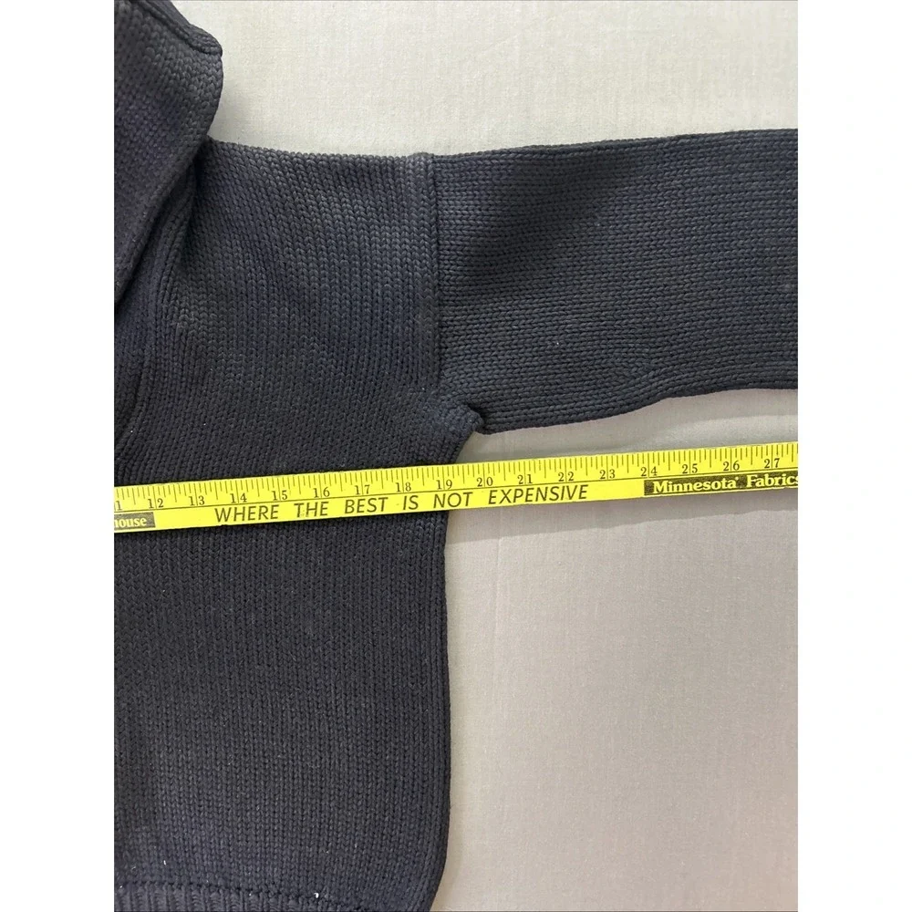 1940s True Vintage Wool Shawl Collar Pullover Sweater Navy Blue 19x25